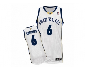 Men Adidas Memphis Grizzlies #6 Mario Chalmers Authentic White Home NBA Jersey