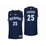 Men Memphis Grizzlies #25 Chandler Parsons Road Navy New Swingman Jersey