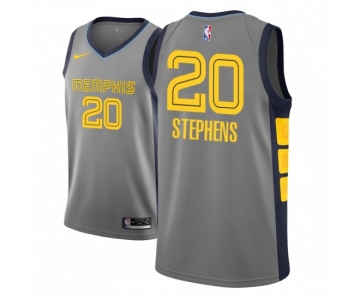 Men NBA 2018-19 Memphis Grizzlies #20 D.J. Stephens City Edition Gray Jersey