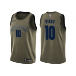 Men Nike Memphis Grizzlies #10 Mike Bibby Green Salute to Service NBA Swingman Jersey