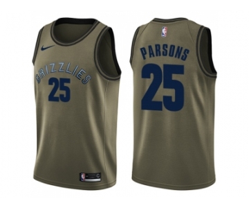 Men Nike Memphis Grizzlies #25 Chandler Parsons Green Salute to Service NBA Swingman Jersey