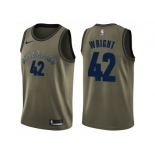 Men Nike Memphis Grizzlies #42 Lorenzen Wright Green Salute to Service NBA Swingman Jersey