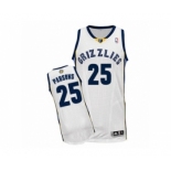 Men's Adidas Memphis Grizzlies #25 Chandler Parsons Authentic White Home NBA Jersey