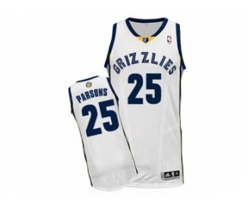 Men's Adidas Memphis Grizzlies #25 Chandler Parsons Authentic White Home NBA Jersey