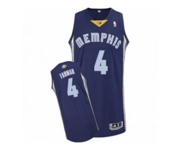 Men's Adidas Memphis Grizzlies #4 Jordan Farmar Authentic Navy Blue Road NBA Jersey