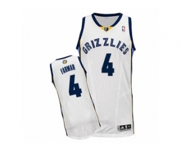 Men's Adidas Memphis Grizzlies #4 Jordan Farmar Authentic White Home NBA Jersey