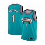 Men's Memphis Grizzlies #1 Kyle Anderson Authentic Green Hardwood Classic Basketball Jersey