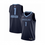 Men's Memphis Grizzlies #1 Kyle Anderson Authentic Navy Blue Finished Basketball Jersey - Icon Edition