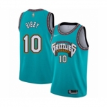 Men's Memphis Grizzlies #10 Mike Bibby Authentic Green Hardwood Classic Basketball Jersey