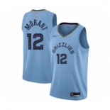 Men's Memphis Grizzlies #12 Ja Morant Authentic Blue Finished Basketball Jersey Statement Edition