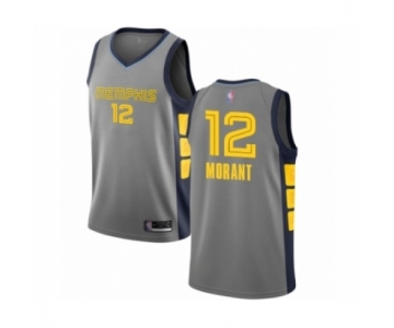 Men's Memphis Grizzlies #12 Ja Morant Authentic Gray Basketball Jersey - City Edition