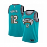 Men's Memphis Grizzlies #12 Ja Morant Authentic Green Hardwood Classic Basketball Jersey