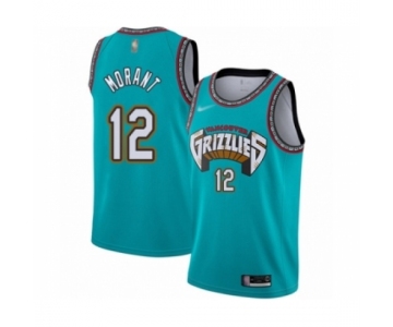 Men's Memphis Grizzlies #12 Ja Morant Authentic Green Hardwood Classic Basketball Jersey