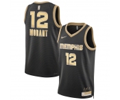 Men's Memphis Grizzlies #12 Ja Morant Black Gold 2024 Select Series Stitched Jersey