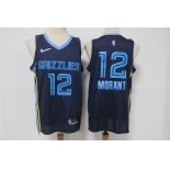 Men's Memphis Grizzlies #12 Ja Morant Black Nike 75th Anniversary Diamond 2021 Stitched Jersey