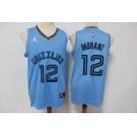 Men's Memphis Grizzlies #12 Ja Morant Blue Jordan 75th Anniversary Diamond 2021 Stitched Jersey