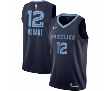 Men's Memphis Grizzlies #12 Ja Morant Nike Navy 2020-21 Swingman Jersey