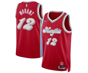 Men's Memphis Grizzlies #12 Ja Morant Red 2024-25 City Edition Stitched Basketball Jersey