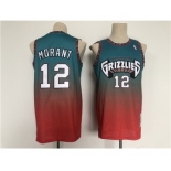 Men's Memphis Grizzlies #12 Ja Morant Teal Red Throwback Stitched Jersey