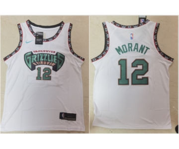 Men's Memphis Grizzlies #12 Ja Morant White Nike 2019 Hardwood Classics Green Throwback Swingman Jersey