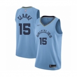 Men's Memphis Grizzlies #15 Brandon Clarke Authentic Blue Finished Basketball Jersey Statement Edition