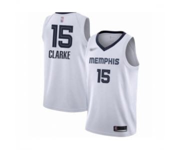 Men's Memphis Grizzlies #15 Brandon Clarke Authentic White Finished Basketball Jersey - Association Edition