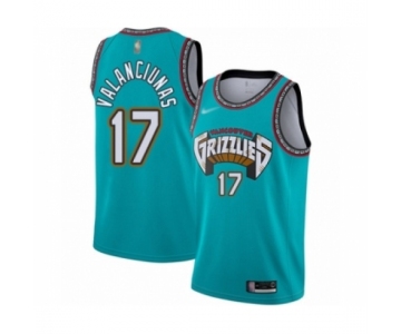 Men's Memphis Grizzlies #17 Jonas Valanciunas Authentic Green Hardwood Classic Basketball Jersey