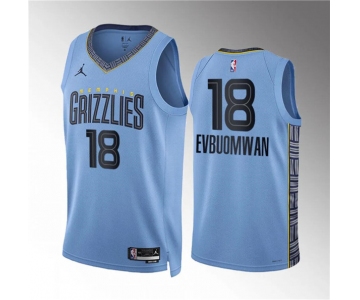 Men's Memphis Grizzlies #18 Tosan Evbuomwan Blue Statement Edition Stitched Jersey