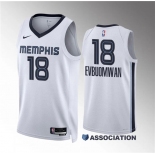 Men's Memphis Grizzlies #18 Tosan Evbuomwan White Association Edition Stitched Jersey