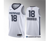 Men's Memphis Grizzlies #18 Tosan Evbuomwan White Association Edition Stitched Jersey