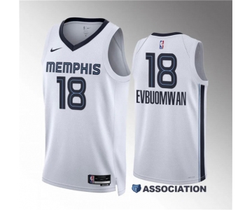 Men's Memphis Grizzlies #18 Tosan Evbuomwan White Association Edition Stitched Jersey