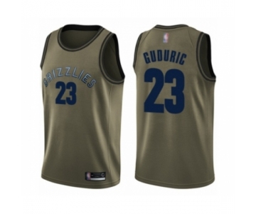 Men's Memphis Grizzlies #23 Marko Guduric Swingman Green Salute to Service Basketball Jersey