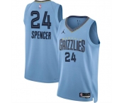 Men's Memphis Grizzlies #24 Cam Spencer Blue 2024 Draft Statement Edition Stitched Jersey