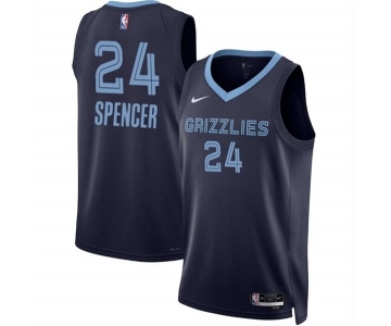 Men's Memphis Grizzlies #24 Cam Spencer Navy 2024 Draft Icon Edition Stitched Jersey