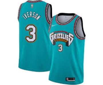 Men's Memphis Grizzlies #3 Allen Iverson Green 2019 NEW Nike Swingman Printed NBA Jersey