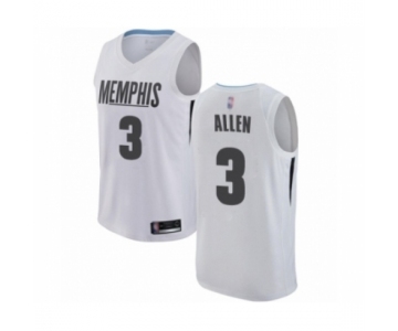 Men's Memphis Grizzlies #3 Grayson Allen Authentic White Basketball Jersey - City Edition