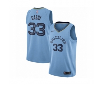 Men's Memphis Grizzlies #33 Marc Gasol Authentic Blue Finished Basketball Jersey Statement Edition