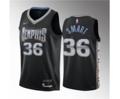 Men's Memphis Grizzlies #36 Marcus Smart Black 2023 Draft City Edition Stitched Basketball Jersey1