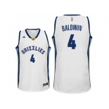 Men's Memphis Grizzlies #4 Wade Baldwin Home White Swingman Jersey