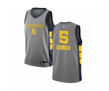 Men's Memphis Grizzlies #5 Bruno Caboclo Authentic Gray Basketball Jersey - City Edition