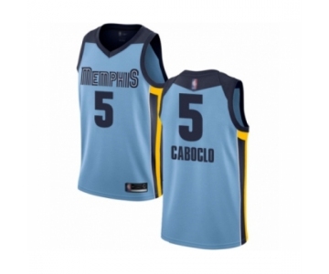 Men's Memphis Grizzlies #5 Bruno Caboclo Authentic Light Blue Basketball Jersey Statement Edition