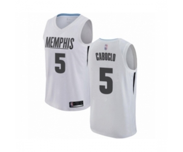 Men's Memphis Grizzlies #5 Bruno Caboclo Authentic White Basketball Jersey - City Edition