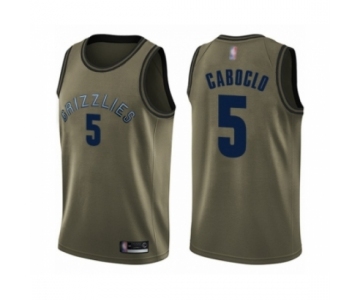 Men's Memphis Grizzlies #5 Bruno Caboclo Swingman Green Salute to Service Basketball Jersey