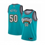 Men's Memphis Grizzlies #50 Bryant Reeves Authentic Green Hardwood Classic Basketball Jersey