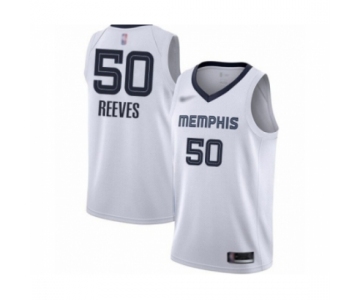 Men's Memphis Grizzlies #50 Bryant Reeves Authentic White Finished Basketball Jersey - Association Edition