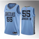 Men's Memphis Grizzlies #55 Trey Jemison Iii Blue Statement Edition Stitched Jersey