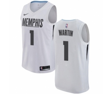 Men's Nike Memphis Grizzlies #1 Jarell Martin Authentic White NBA Jersey - City Edition