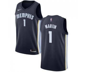 Men's Nike Memphis Grizzlies #1 Jarell Martin Swingman Navy Blue Road NBA Jersey - Icon Edition