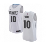 Men's Nike Memphis Grizzlies #10 Mike Bibby Authentic White NBA Jersey - City Edition