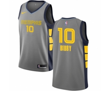 Men's Nike Memphis Grizzlies #10 Mike Bibby Swingman Gray NBA Jersey - City Edition